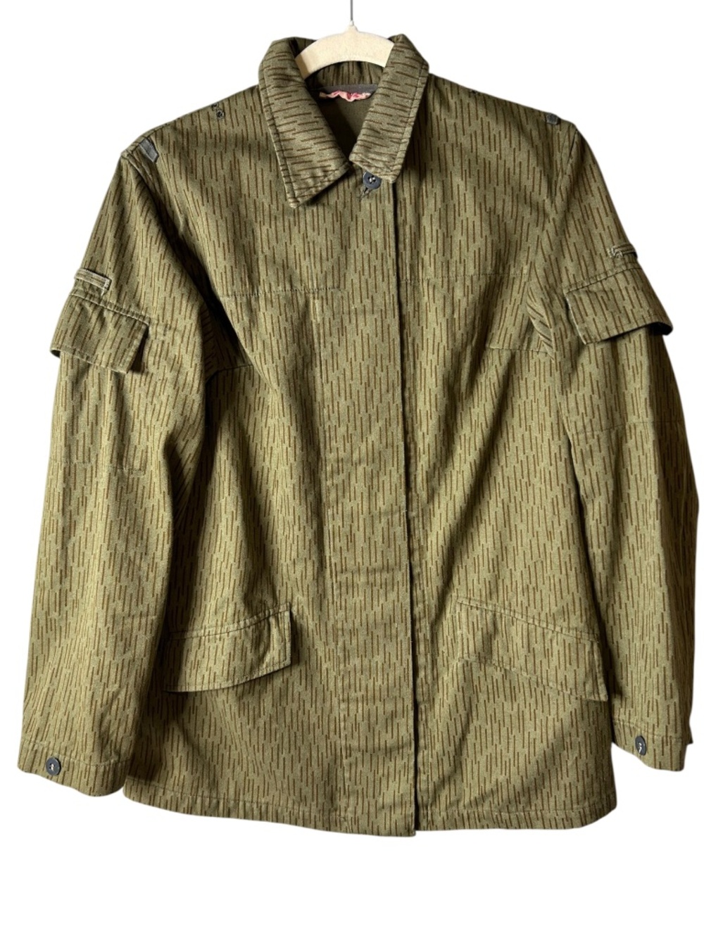 Vintage East German NVA Strichtarn Rain Camo Field Jacket Military M - Picture 2 of 12